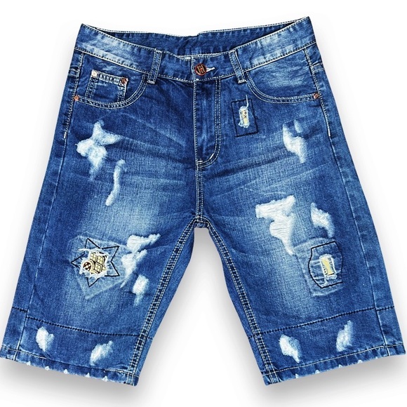 HABITSZM Distressed Denim Shorts - Picture 5 of 9